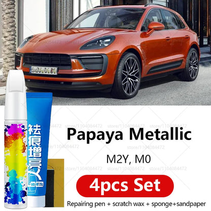 Car Paint Repair Pen For 2014-2025 Porsche Macan Paint Scratch Repair Accessories 4PCS White S9R Chalk M9A Blue MD5 Green M6C