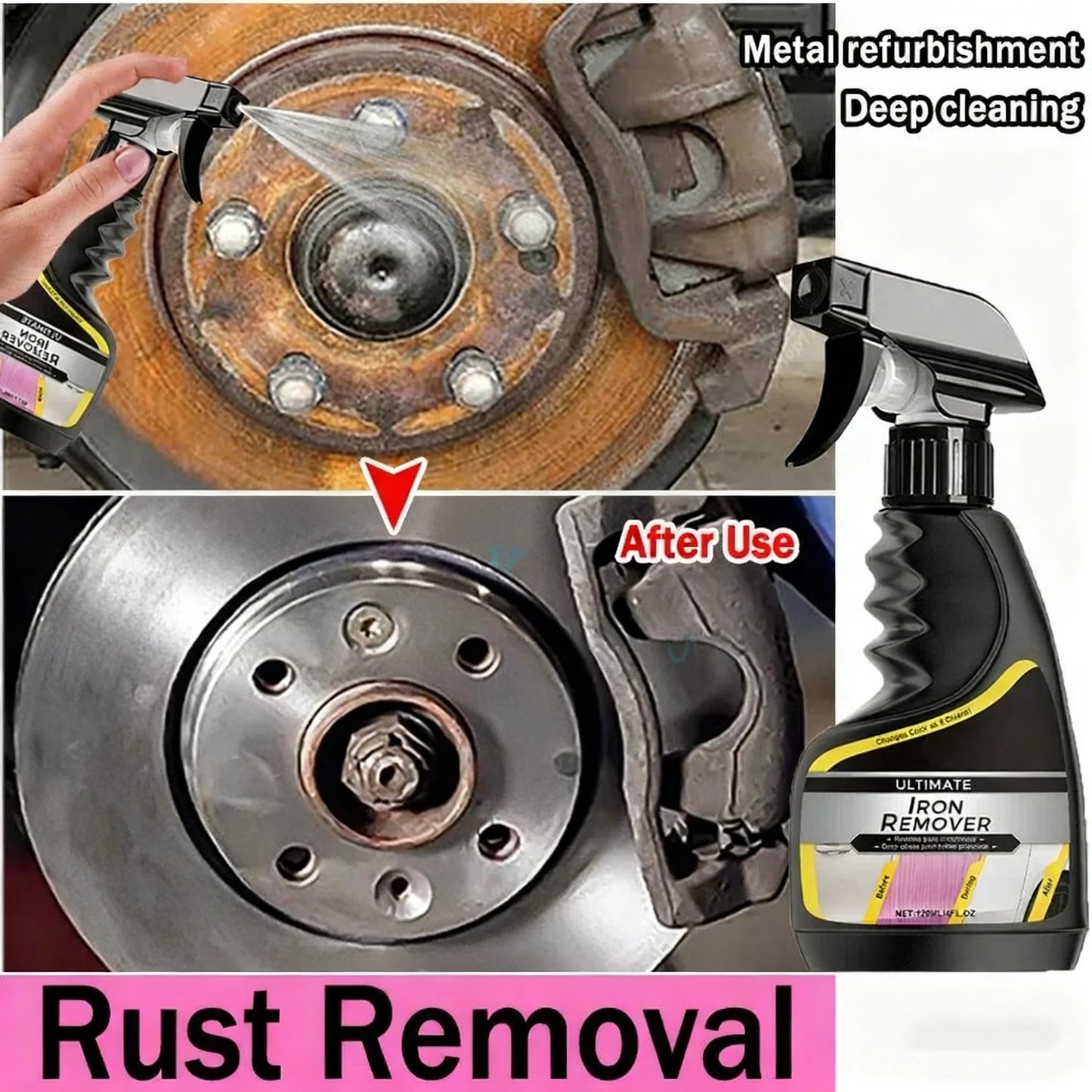 YP1106 Car Rust Solvent,Car Wheel Hub Care,Rapid Removal Agent, Automotive Exhaust Pipe,Unlocking Spray,Clean,Metal,Iron,Stains