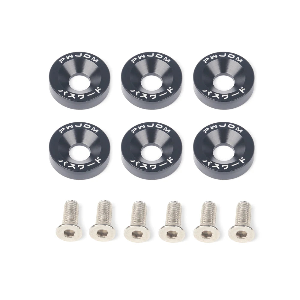 M8 Aluminum 6 Pcs/Pack Car Modified Hex Fasteners Fender Washer JDM Bumper Engine Concave Screws