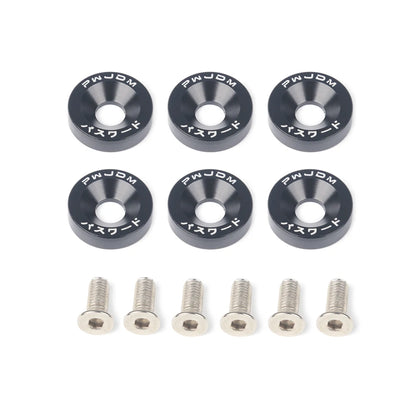 M8 Aluminum 6 Pcs/Pack Car Modified Hex Fasteners Fender Washer JDM Bumper Engine Concave Screws