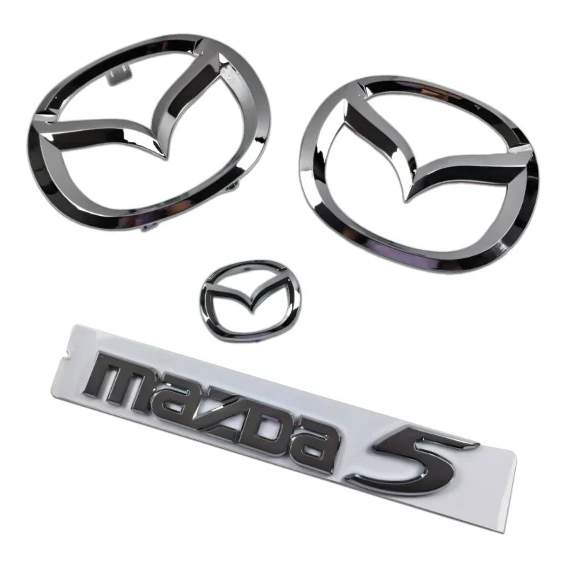 Plastic Car Front Trunk Emblem for Mazda 5 Logo Steering Wheel Badge 3D Body Replaced Sticker Rear Tail Refitting Decoration