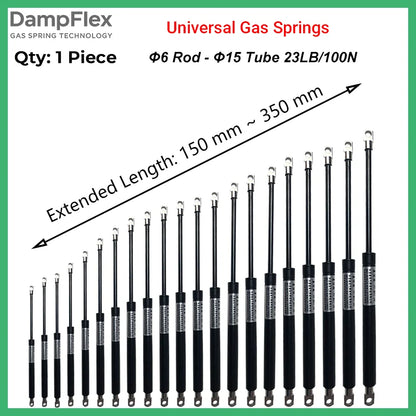1PC 100N/23LB 150-350mm Universal Gas Struts Steel Eyes Tool Box Lift Support Storage Bed Cushioned Cupboard Hinge Outdoor Bench