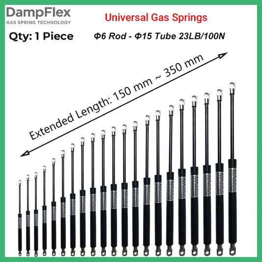 1PC 100N/23LB 150-350mm Universal Gas Struts Steel Eyes Tool Box Lift Support Storage Bed Cushioned Cupboard Hinge Outdoor Bench