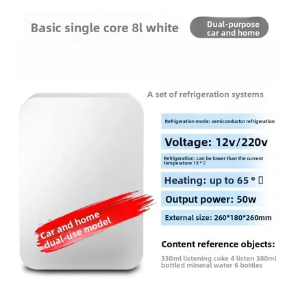 8L Portable Car Refrigerator Universal Cooler Warmer Box Mini Fridge Dual Use For RV Van Vehicle