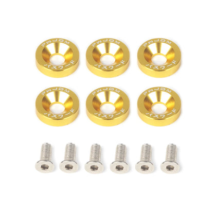 M8 Aluminum 6 Pcs/Pack Car Modified Hex Fasteners Fender Washer JDM Bumper Engine Concave Screws