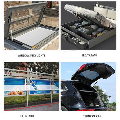 1PC 100N/23LB 150-350mm Universal Gas Struts Steel Eyes Tool Box Lift Support Storage Bed Cushioned Cupboard Hinge Outdoor Bench