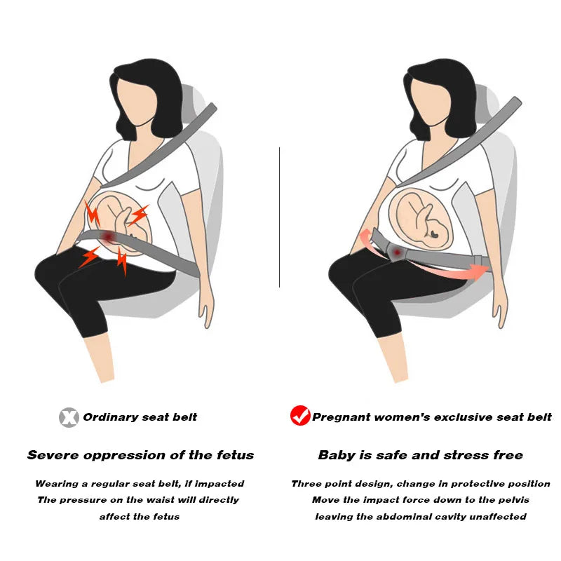 Vtear Universal Car Safety Belts Protection Interior For Pregnant Women Driving Anti-Collision Decoration Modified Accessories