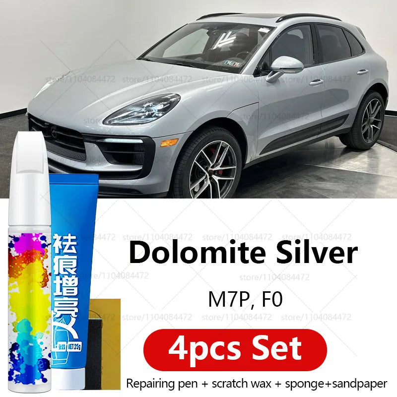 Car Paint Repair Pen For 2014-2025 Porsche Macan Paint Scratch Repair Accessories 4PCS White S9R Chalk M9A Blue MD5 Green M6C