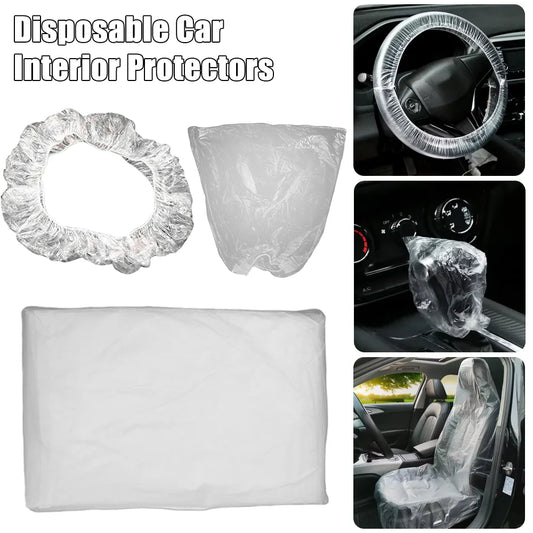 50Pcs Car Disposable Steering Wheel Cover Shift Knob Cover Waterproof Dustproof Clear Universal Vehicle Dust Guard Accessories