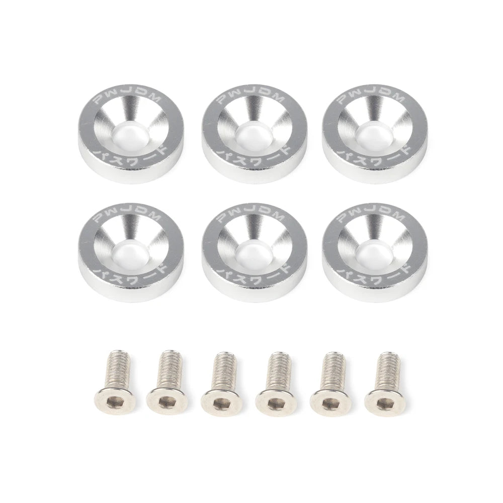 M8 Aluminum 6 Pcs/Pack Car Modified Hex Fasteners Fender Washer JDM Bumper Engine Concave Screws