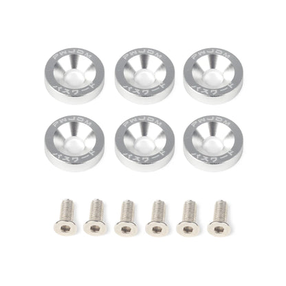 M8 Aluminum 6 Pcs/Pack Car Modified Hex Fasteners Fender Washer JDM Bumper Engine Concave Screws