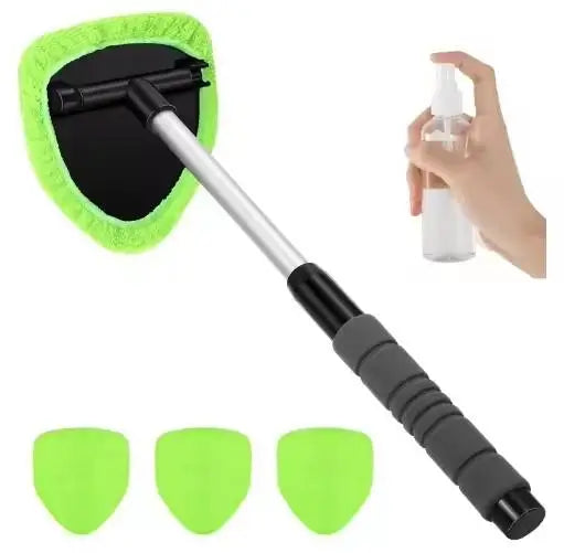 Telescopic Car Window Windshield Cleaning Brush Kit Microfiber Window Glass Cleaner Car Window Cleaner Scraping Mist Eliminator