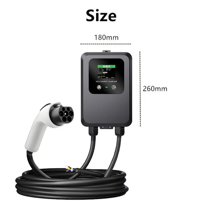 Electric Car Charger 7KW EV Charger Type2 / Type1 / GBT EV Charging Station 32A 1Phase Wallbox Type 2 Type 1 GB/T with Cards
