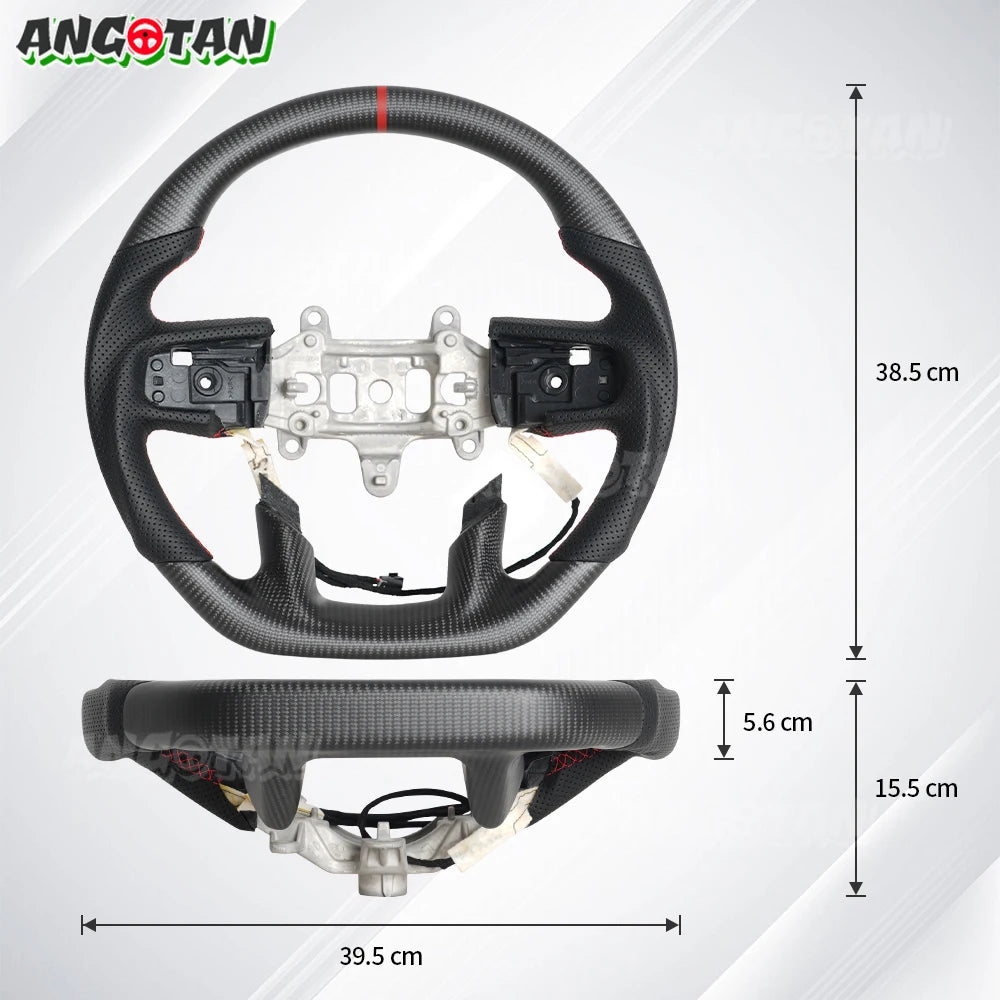 Heated Matte Carbon Fiber Perforated Steering Wheel For Dodge Ram 1500 TRX 2019 2020 2021 2022 2023 2024 Racing Wheel