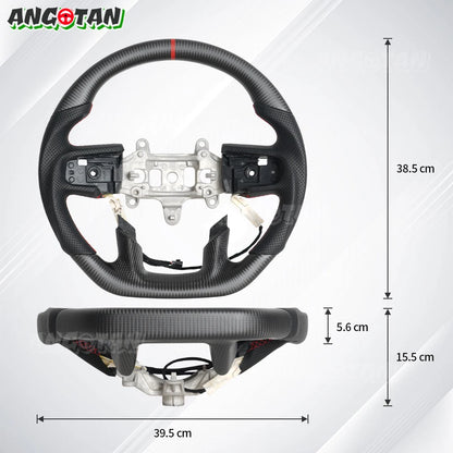 Heated Matte Carbon Fiber Perforated Steering Wheel For Dodge Ram 1500 TRX 2019 2020 2021 2022 2023 2024 Racing Wheel