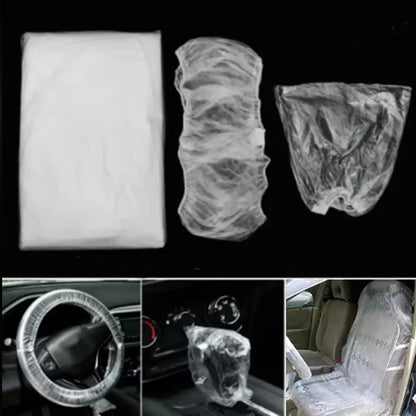 50Pcs Car Disposable Steering Wheel Cover Shift Knob Cover Waterproof Dustproof Clear Universal Vehicle Dust Guard Accessories