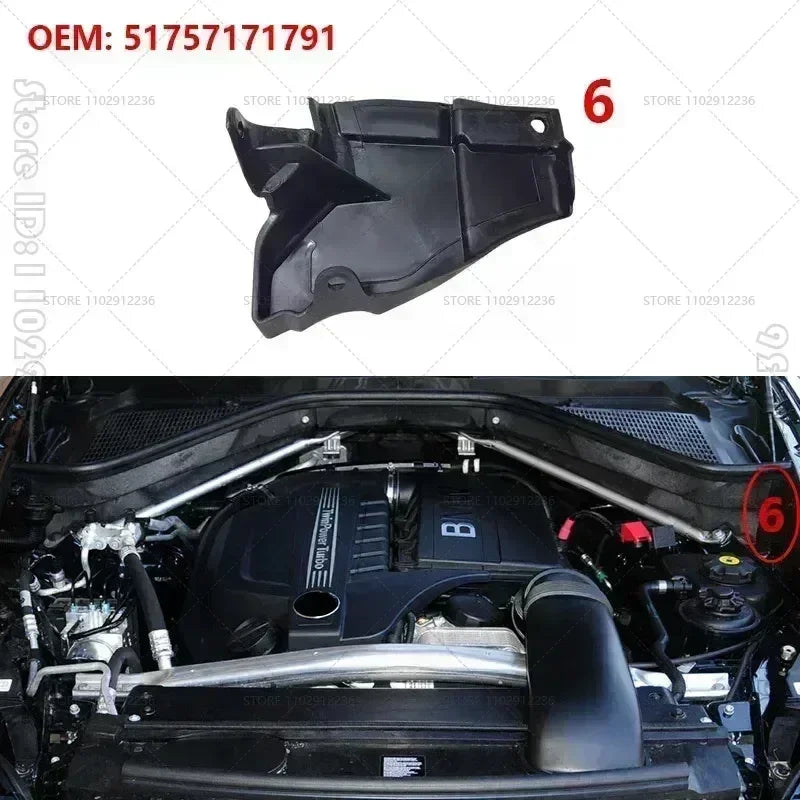 For 2007-2014 BMW X5 X6 E70 E71 Partition Panel Engine Compartment 51717169421 51717169422 51717169419 51757171791 64316945583
