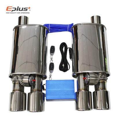 EPLUS 1 Pair Car Exhaust System Vacuum Valve Control Exhaust Pipe Muffler Kit Variable Sound Universal 51 63 76 MM With Nozzle