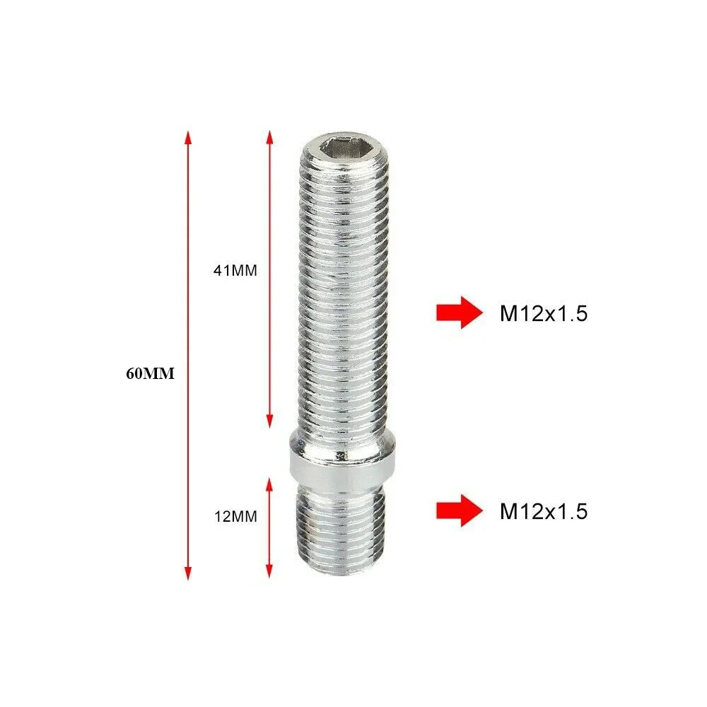 M12x1.25,M12x1.5,M14x1.25,M14x1.5 Extended Wheel Studs Conversion Tall Lug Bolts Screw Adapter Kit High Quality 1 Piece