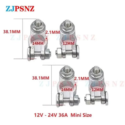 Car Battery Terminal Top Quick Post Terminals Wire Cable Clamp Terminal Positive Negative Electric Automotive Connector 12V 24V