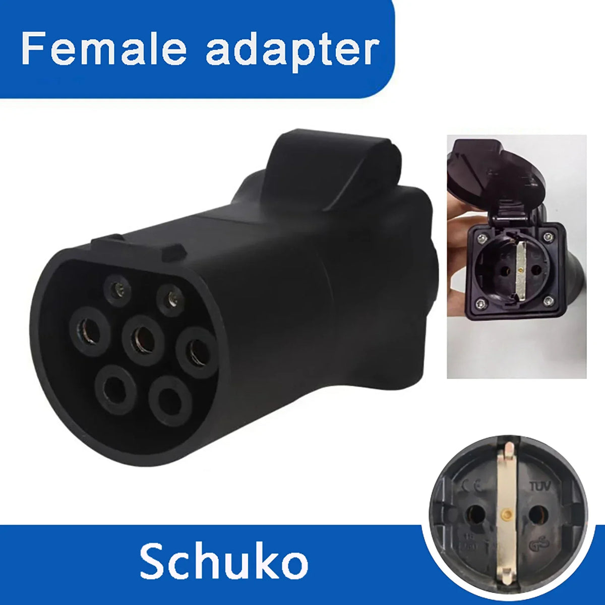 75Ω 470Ω 2KΩ 2.7KΩ V2L Type 2 Female to EU Schuko / Universal Socket EV Car Discharge Converter Adapter New Energy Vehicle Plug