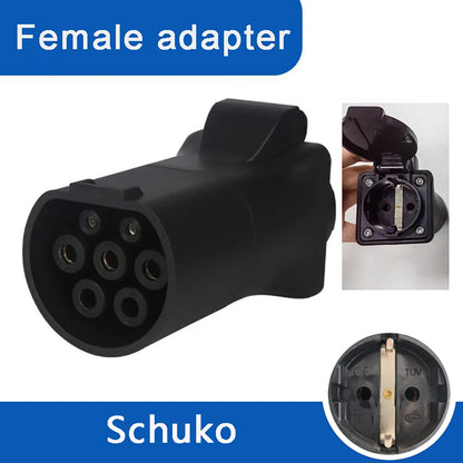 75Ω 470Ω 2KΩ 2.7KΩ V2L Type 2 Female to EU Schuko / Universal Socket EV Car Discharge Converter Adapter New Energy Vehicle Plug