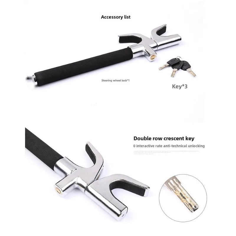 Car Steering Wheel Lock Excellent Anti Theft Ability Adjustable Telescopic Window Breaking Telescopic Lock Self Defense Car