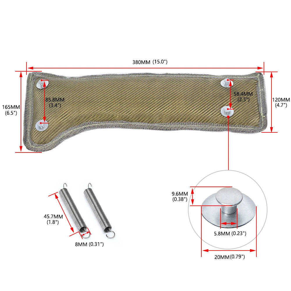 Free Shipping Turbo Heat Shield /Turbocharger Blanket WRAP+SPRING FOR Subaru WRX PQY-2306