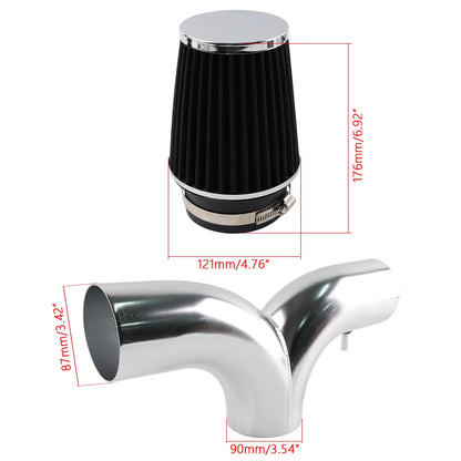 For 99-04 JEEP Grand Cherokee 4.7L V8 Dual Twin Cold Air Intake Kit + Filter For 00-02 Dodge Durango with 3.7L V6/4.7L V8