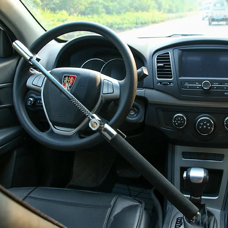 Car Steering Wheel Lock Excellent Anti Theft Ability Adjustable Telescopic Window Breaking Telescopic Lock Self Defense Car