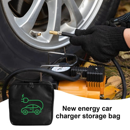 Electric Car Charger Cable Bag Waterproof EV Charger Cable Handled Bag EV Extension Cords Adapters Container Car Trunk Organizer
