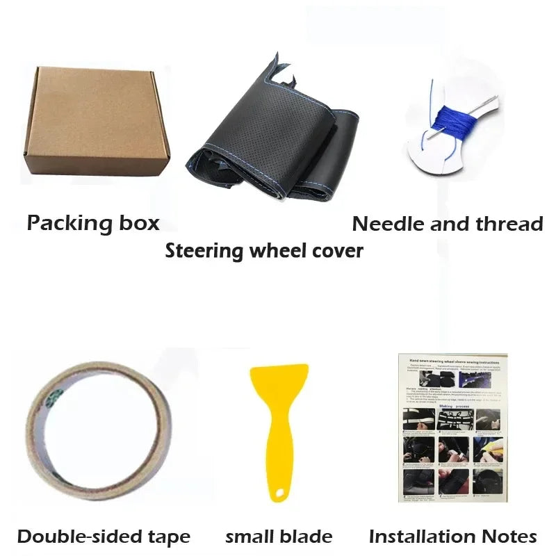 Hand Stitched Car Steering Wheel Cover for Skoda Karoq sport Karoq Scala 2024 2023 2022 DIY Soft Suede leather Car Interior