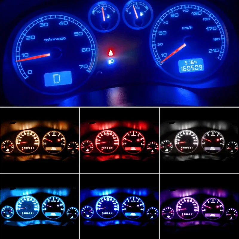 10/20 Pcs T5 Auto Car Dashboard Lights 2 3014 SMD Reading Instrument Panel Lamp No Polarity Led Bulb White 12V DC