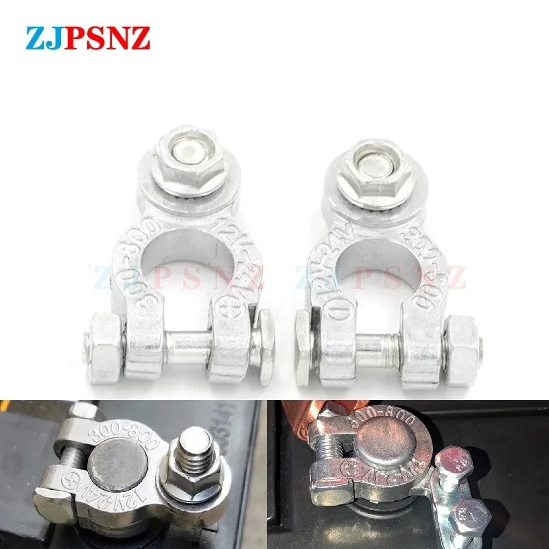 Car Battery Terminal Top Quick Post Terminals Wire Cable Clamp Terminal Positive Negative Electric Automotive Connector 12V 24V