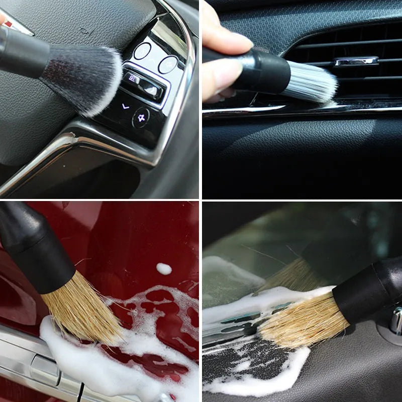 5-1PCS Car Detailing Brush Set Auto Interior Cleaning Tools Air Conditioning Vent Cleaner Crevis Sweep Dust Duster Car Wash Kit