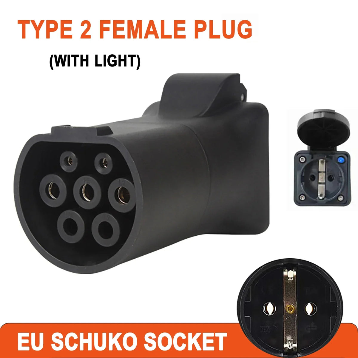 75Ω 470Ω 2KΩ 2.7KΩ V2L Type 2 Female to EU Schuko / Universal Socket EV Car Discharge Converter Adapter New Energy Vehicle Plug