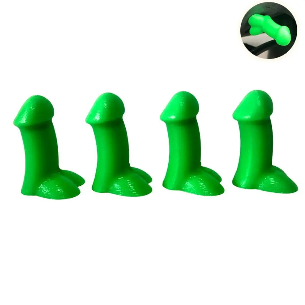 4 Pcs Funny Valve Stem Caps Dust-Proof Valve Caps Funny Prank-Gag Novelty Spoof Tire Caps for Vehicles and Motorcycles