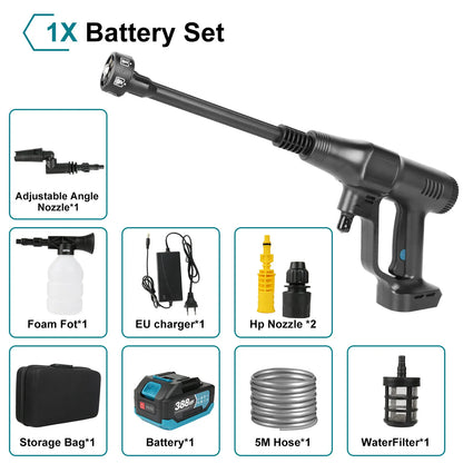 Brushless High Pressure Washer Gun 200Bar 6 in 1 Car Washing Water Spray Attachment For Makita 21V Battery Garden Hose