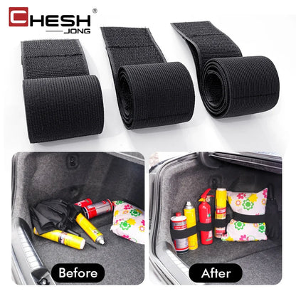 Black Car Trunk Organizer with Magic Tapes Fixing Belt Auto Interior Storage Bag for Organization