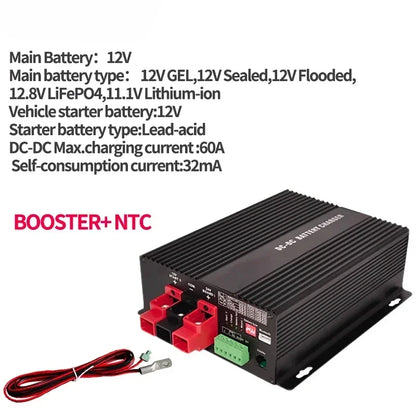 12V 60A Charger Booster for RVs Campers Ships DC To DC Charger Support Bluetooth Automatic Smart Battery Chargers