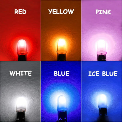 10/20 Pcs T5 Auto Car Dashboard Lights 2 3014 SMD Reading Instrument Panel Lamp No Polarity Led Bulb White 12V DC