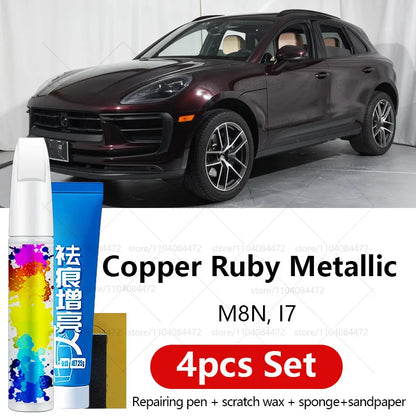 Car Paint Repair Pen For 2014-2025 Porsche Macan Paint Scratch Repair Accessories 4PCS White S9R Chalk M9A Blue MD5 Green M6C