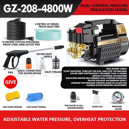 High Power 4800W Home Car Wash Machine,High Pressure 220V Small Portable Cleaning Machine,Car Washer,Water Gun Water Pump