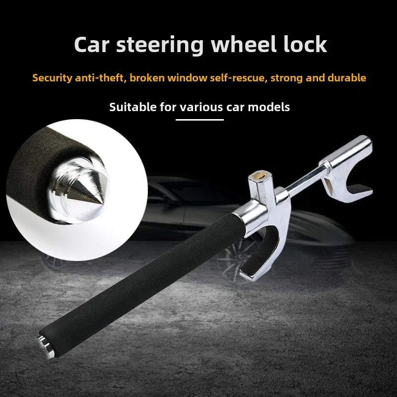 Car Steering Wheel Lock Excellent Anti Theft Ability Adjustable Telescopic Window Breaking Telescopic Lock Self Defense Car