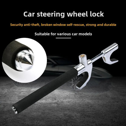 Car Steering Wheel Lock Excellent Anti Theft Ability Adjustable Telescopic Window Breaking Telescopic Lock Self Defense Car