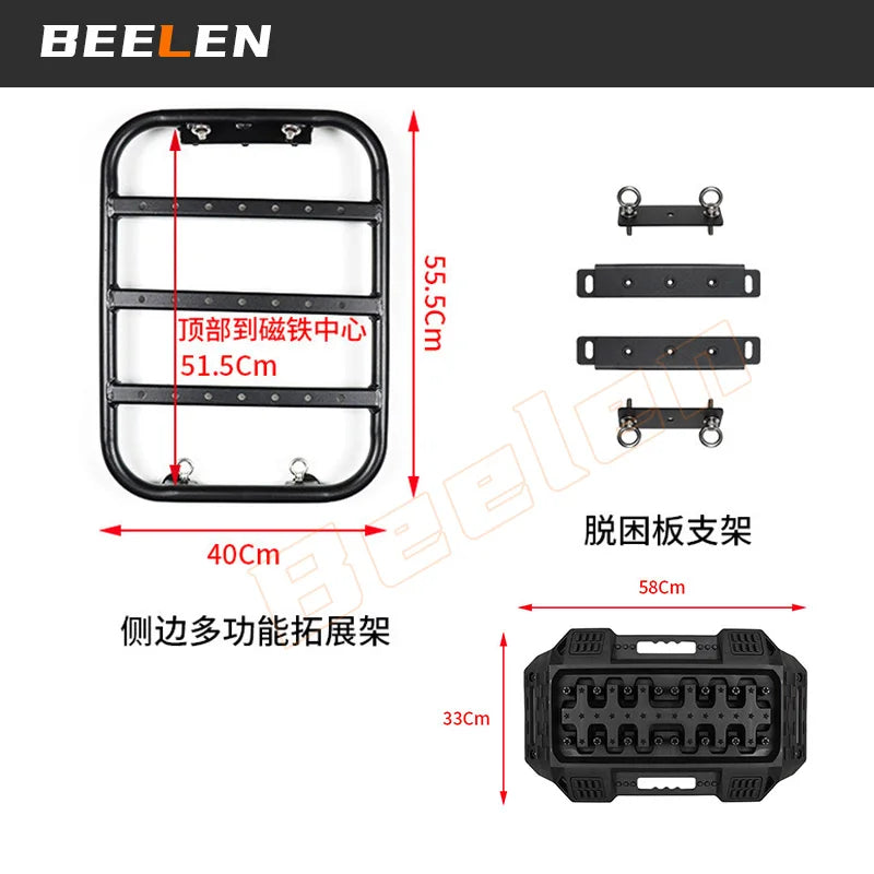 Off-Road Recovery Traction Boards + Window Ladder Brackets For Suzuki Jimny JB64 JB74W 2019-2023 Mud Sand Self Rescue Anti-Skid