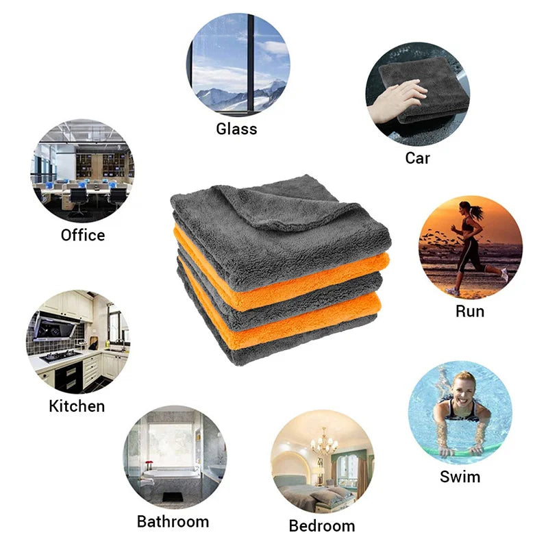 Microfiber Cleaning Towel 1/3/6/9pcs Micro Fiber Wash Towels Extra Soft for Car Home Cleaning Drying Cloth Car Wash Rags 40x40CM