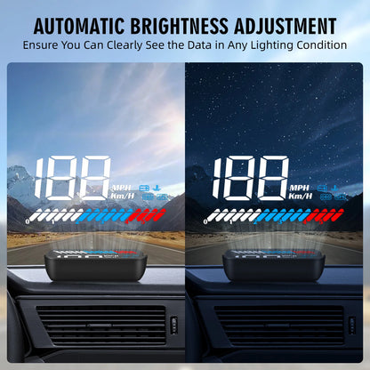 M7 Auto HUD OBD2 GPS Car Head Up Display Speedometer Overspeed Speed Reminder Water Temperature Voltage Fault Fatigue Driving
