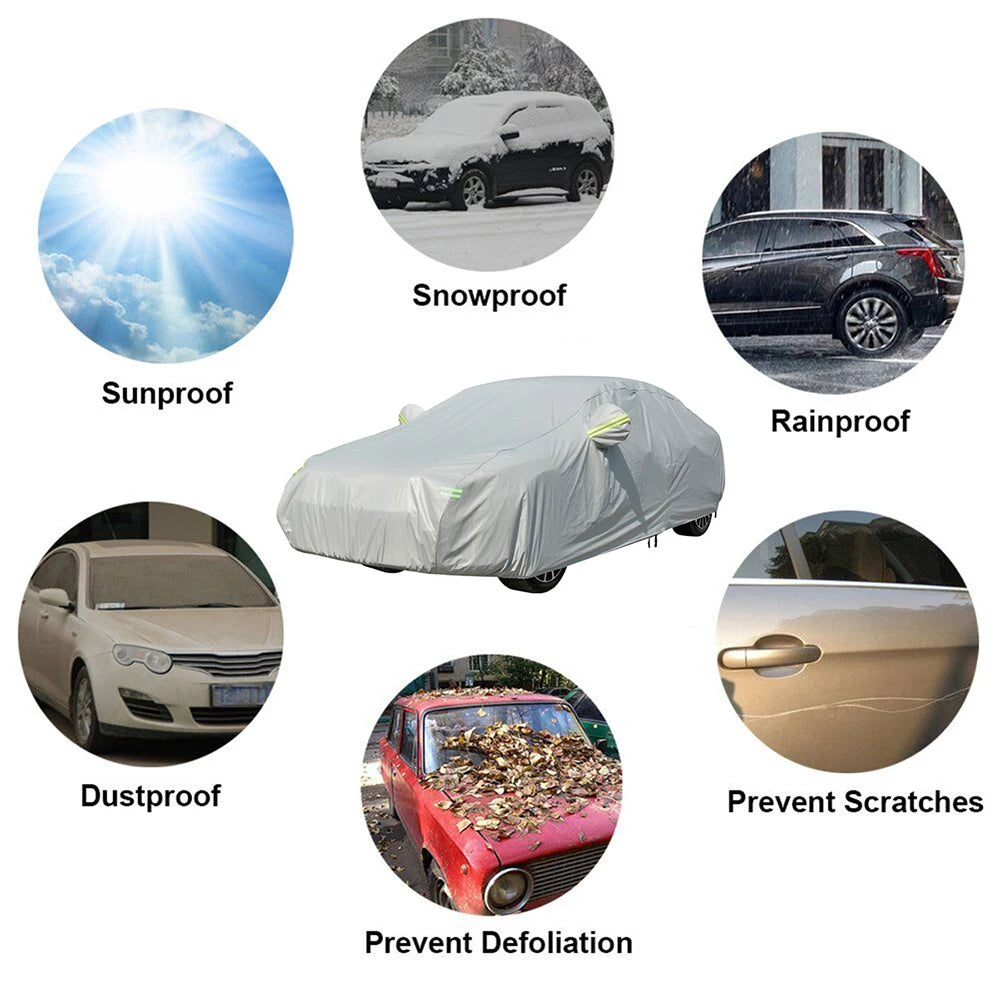 Universal Full Car Cover Indoor Outdoor Sunscreen Heat Sun UV Protection Dustproof Anti-UV Scratch-Resistant Sedan Car Styling