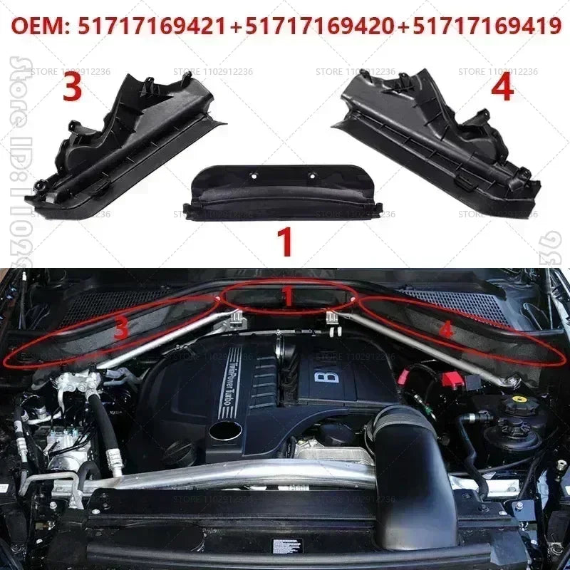 For 2007-2014 BMW X5 X6 E70 E71 Partition Panel Engine Compartment 51717169421 51717169422 51717169419 51757171791 64316945583